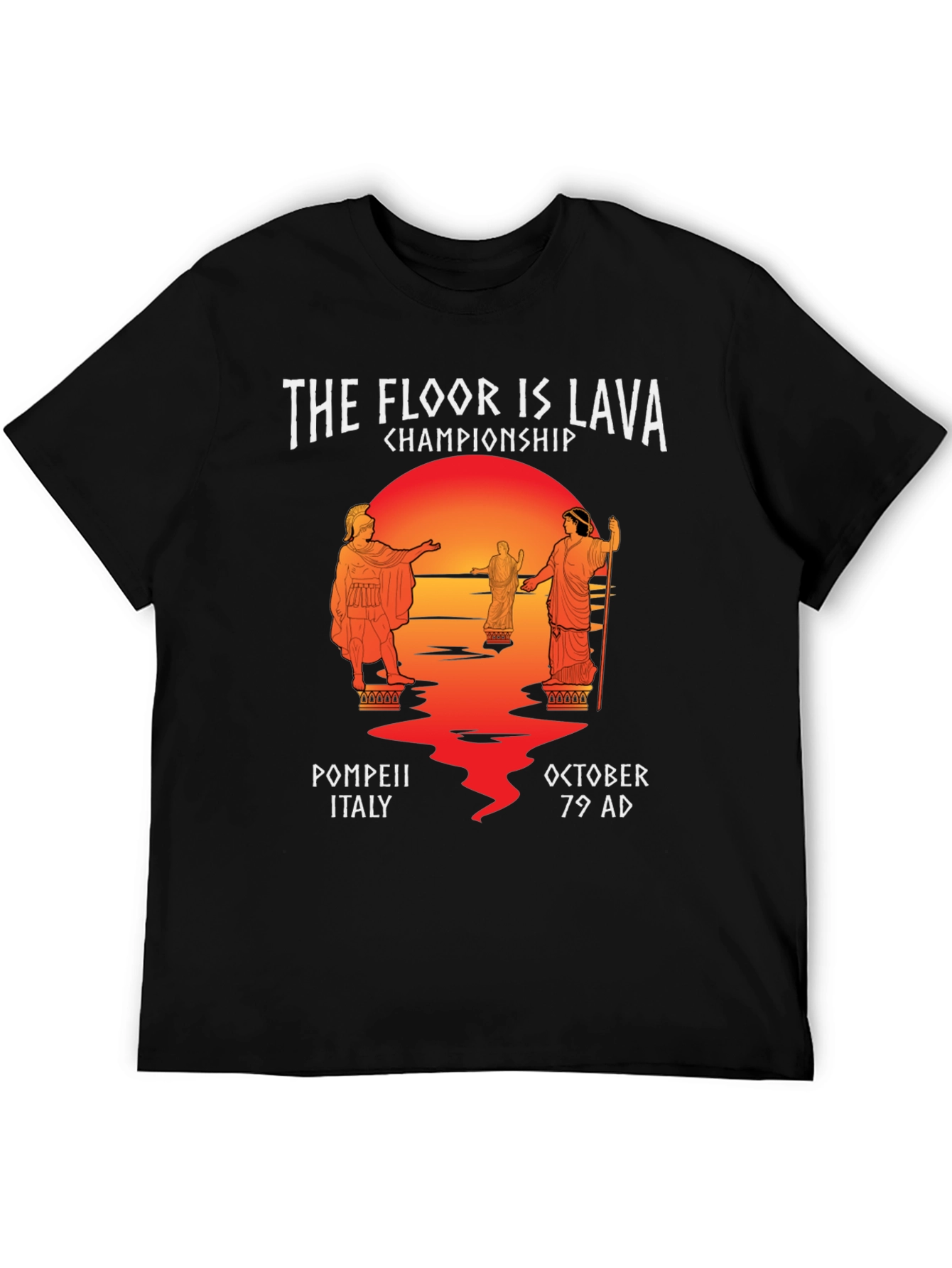 Black The Floor is Lava Championship T-Shirt view 5