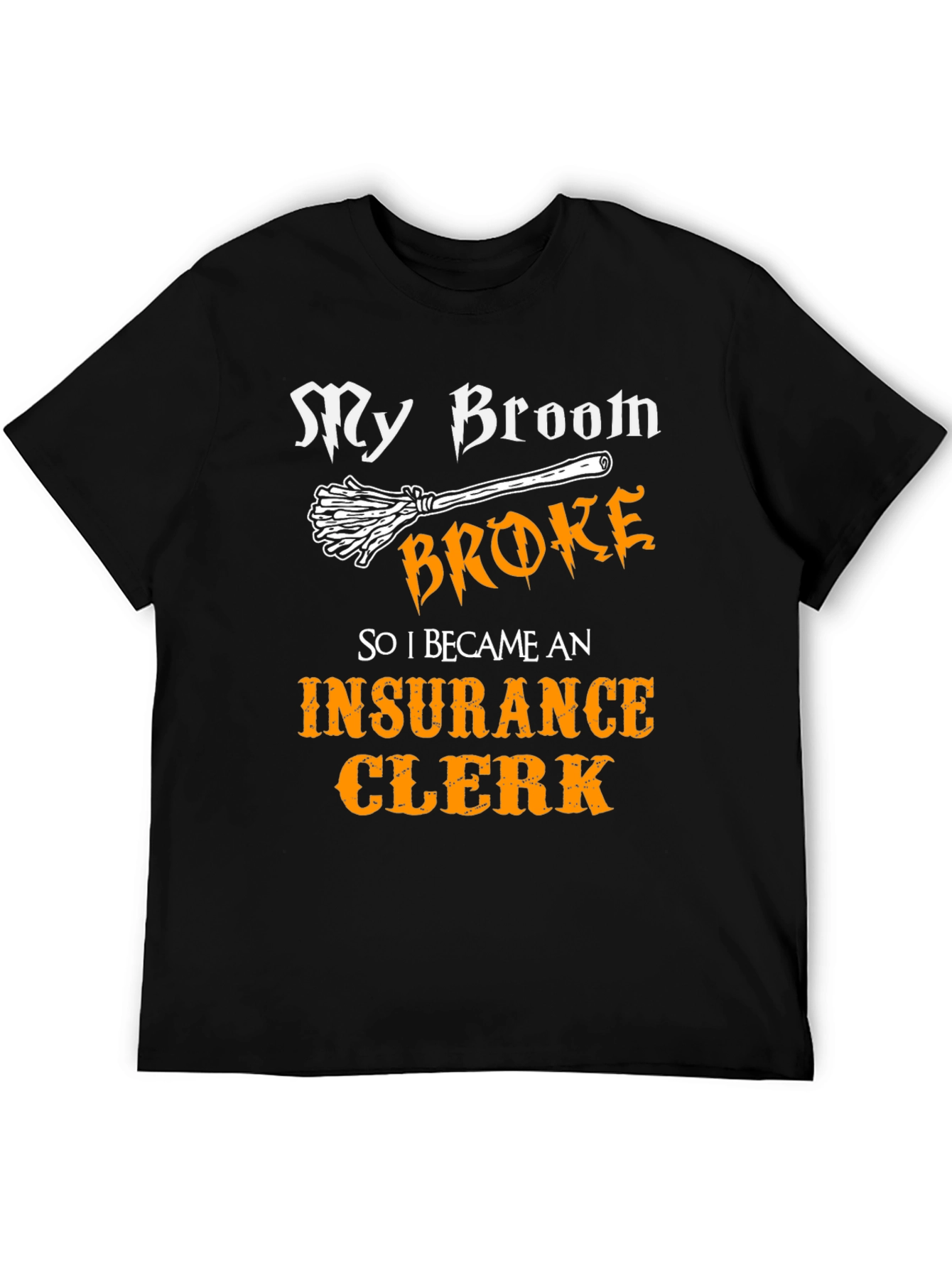 Black Funny Halloween Insurance Clerk T-Shirt view 5