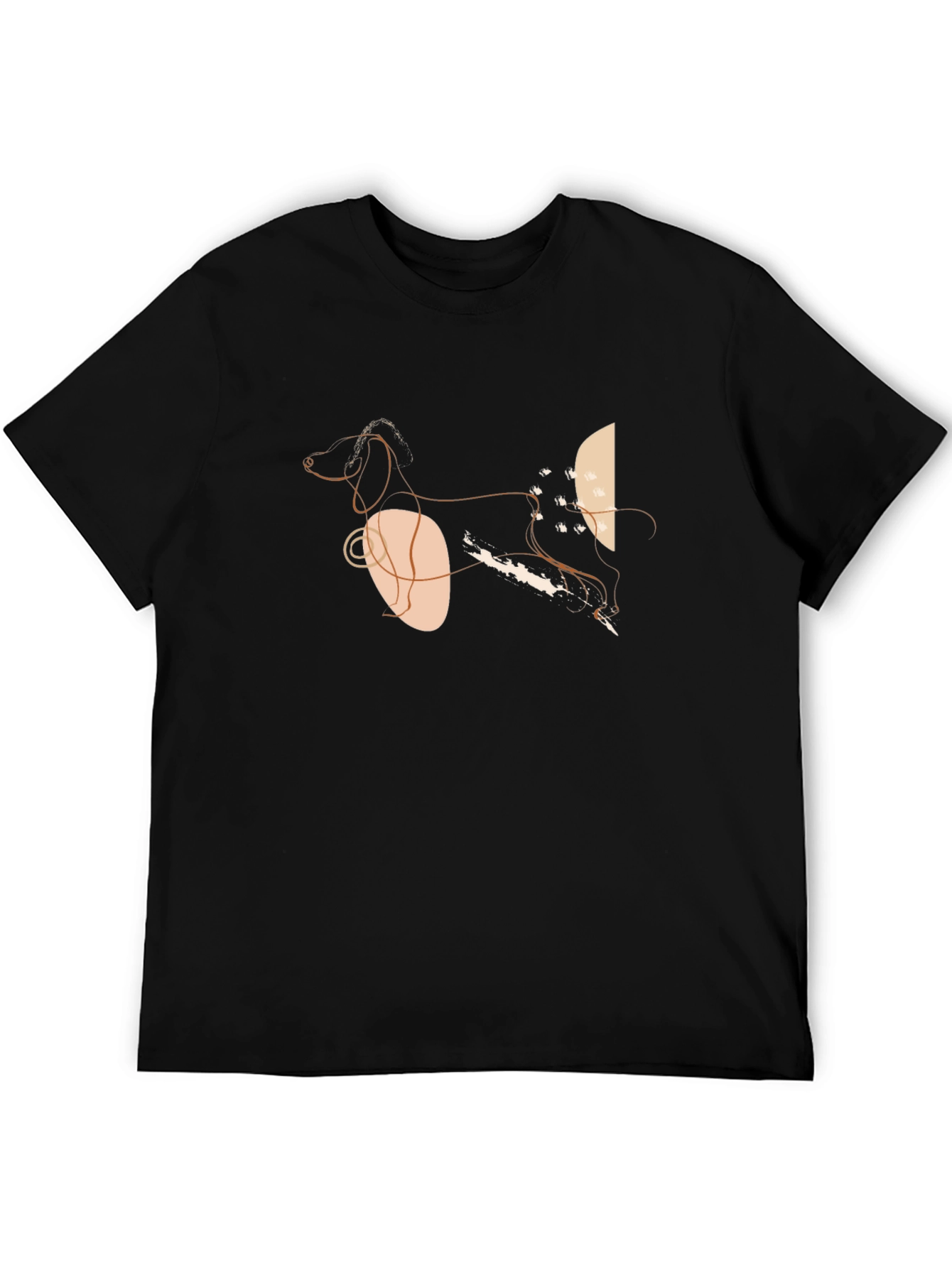 Black Abstract Dog Graphic T-Shirt - Stylish, Modern view 5