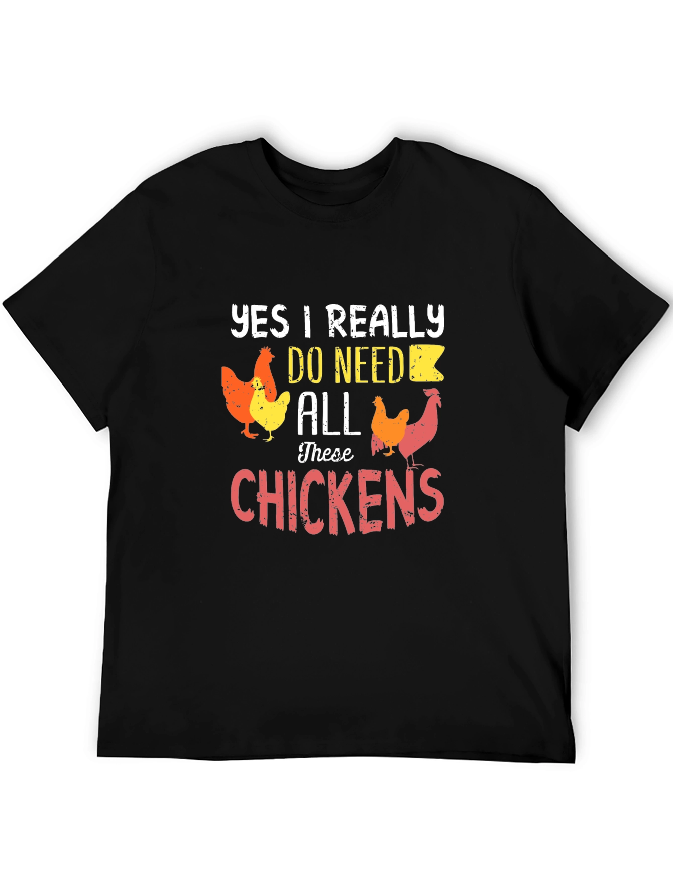 Black Funny Chicken Lover T-Shirt - Yes I Need All These Chickens view 5