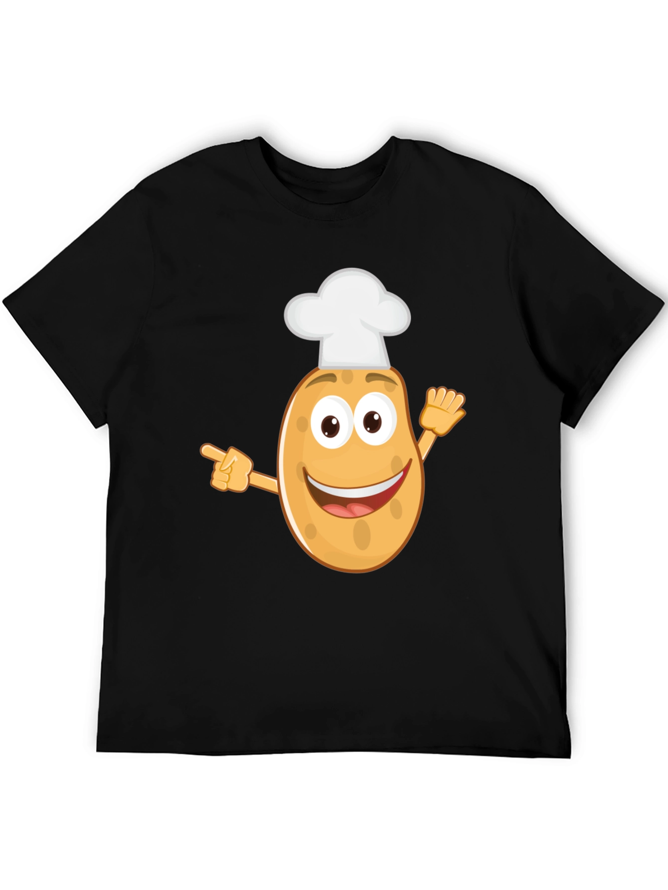 Black Funny Potato Chef T-Shirt view 5