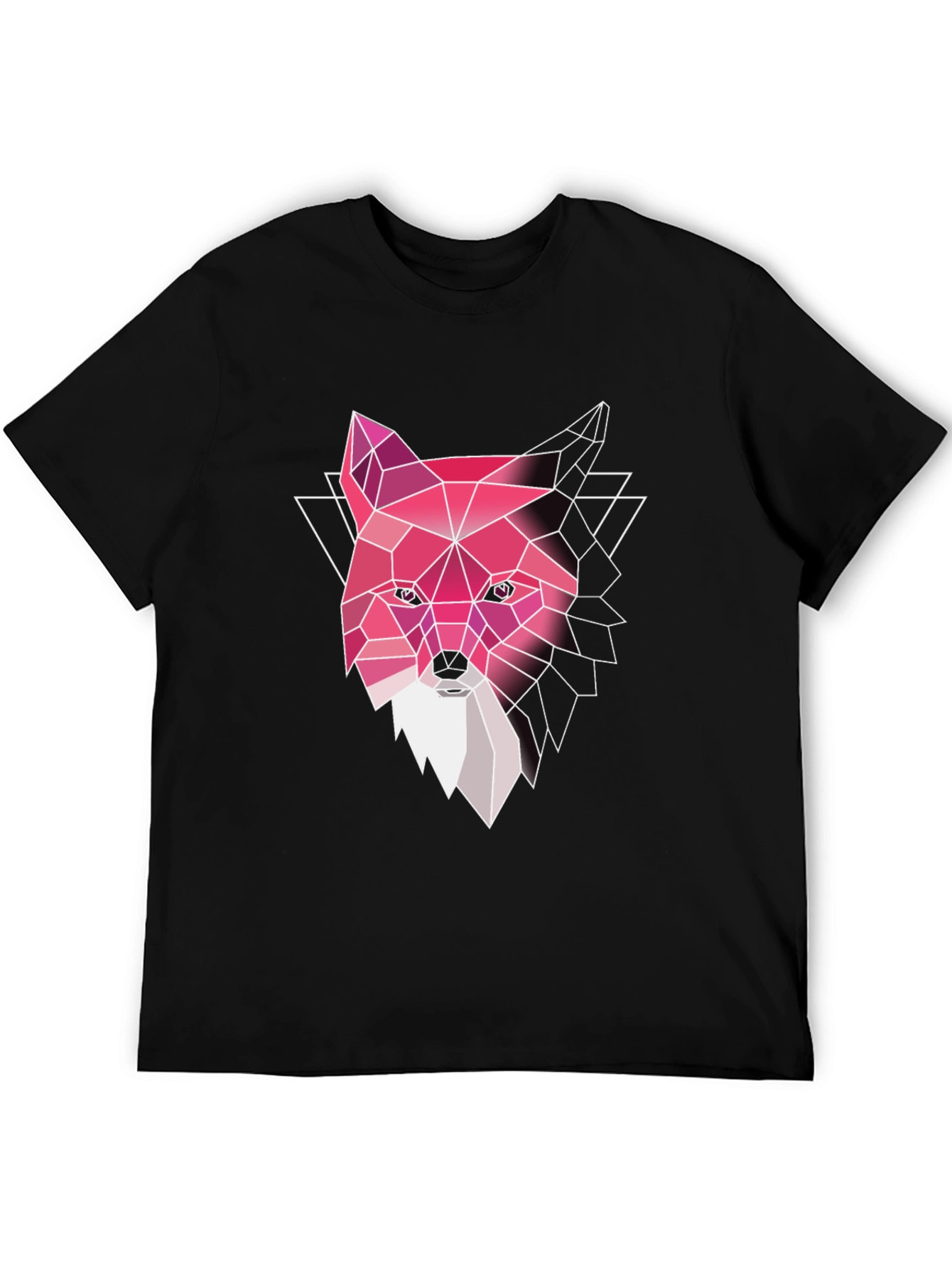 Black Geometric Fox T-Shirt - Modern Graphic Tee view 5
