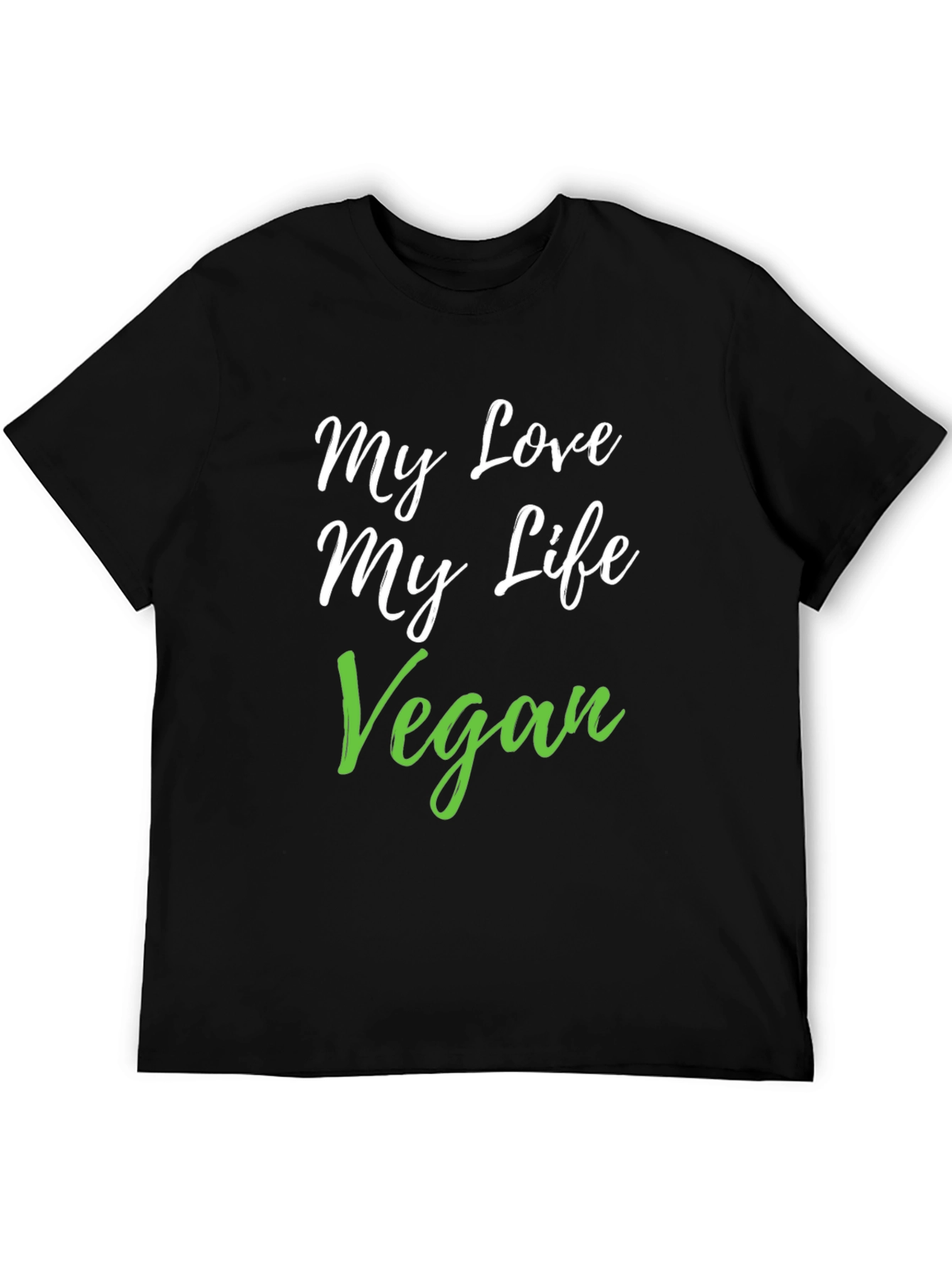 Black My Love My Life Vegan Black T-Shirt view 5