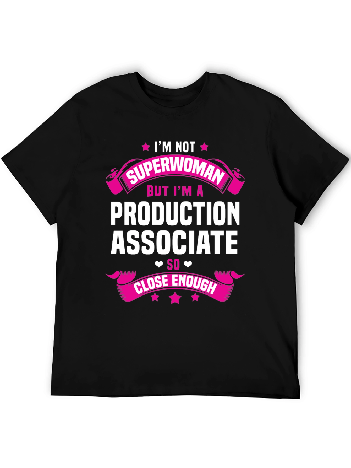 Black Production Associate T-Shirt - Superwoman Close Enough Tee view 5