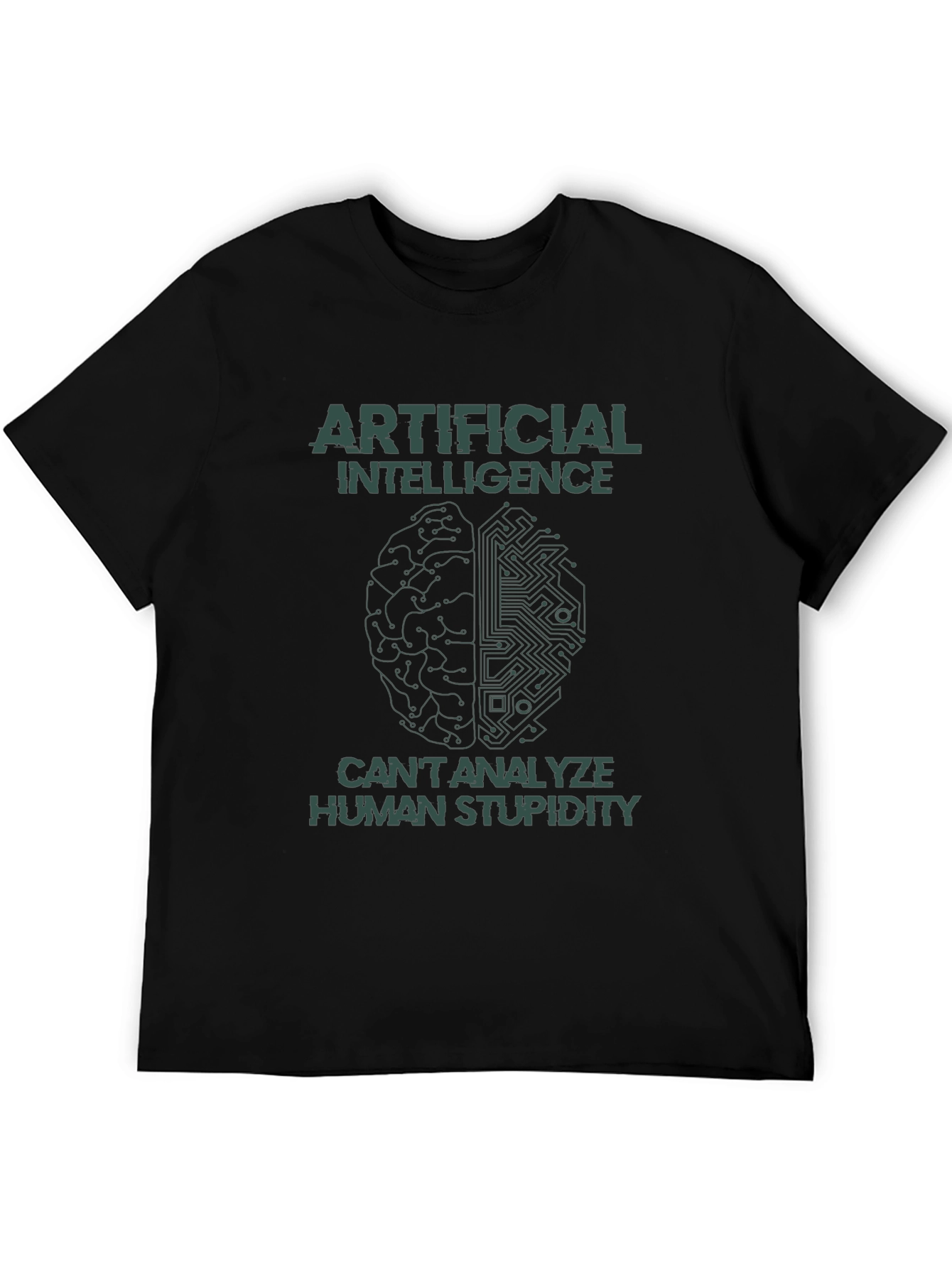 Black AI vs Stupidity Graphic T-Shirt view 5