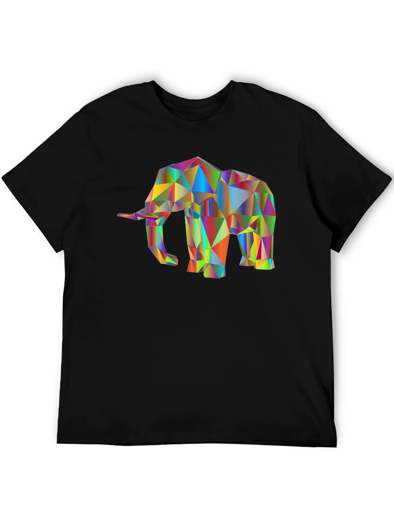 Black Geometric Elephant T-Shirt - Modern Art Tee view 5