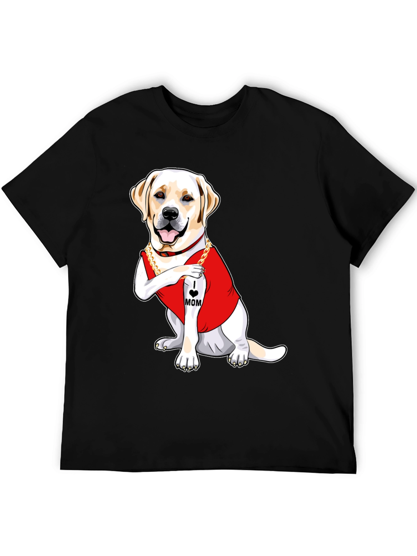 Black I Heart Mom Dog T-Shirt - Cute Labrador Graphic Tee view 5