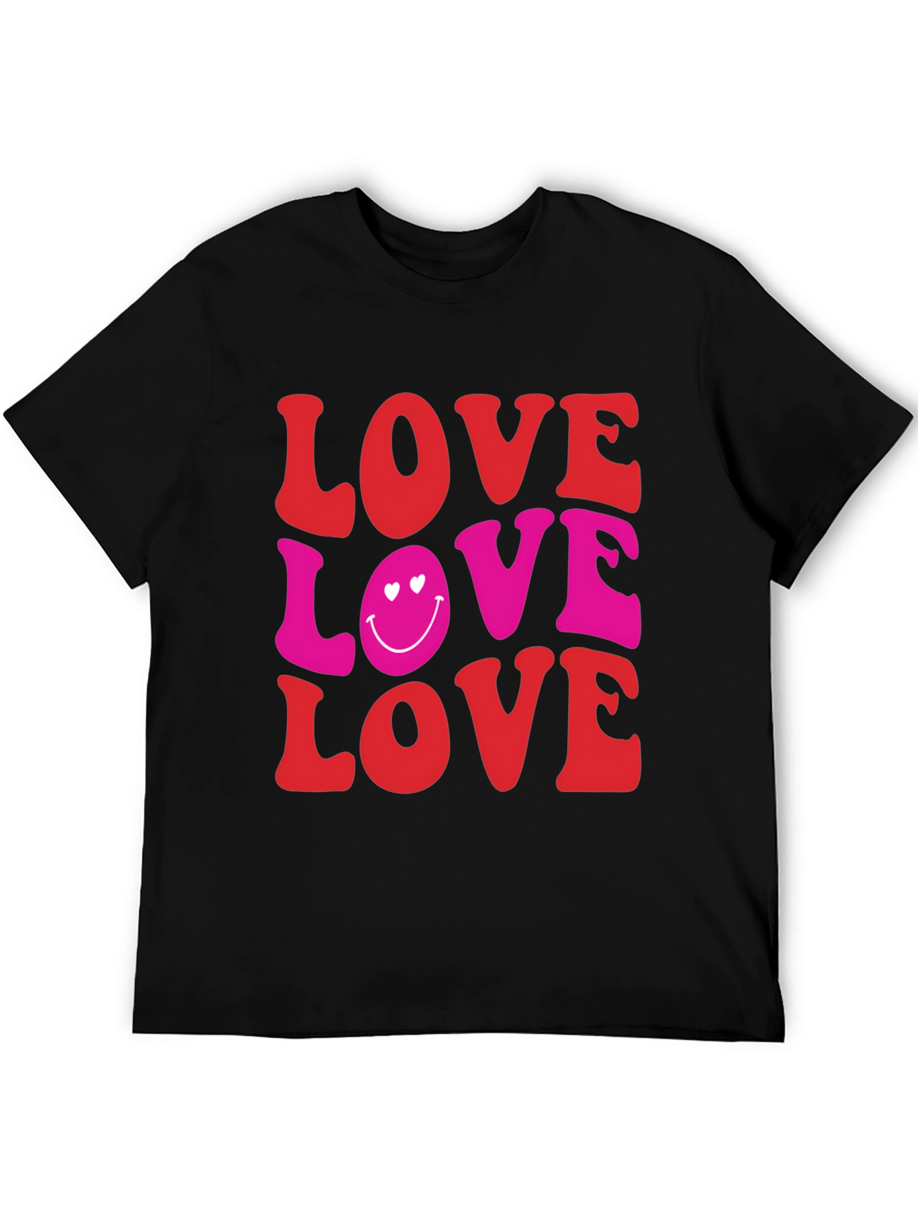 Black Love Smiley Face Graphic Tee view 5