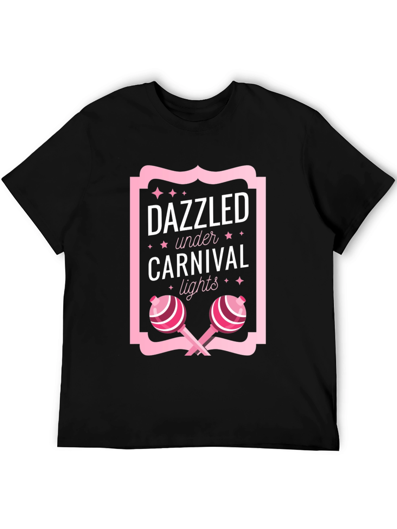 Black Dazzled Under Carnival Lights Graphic Tee view 5