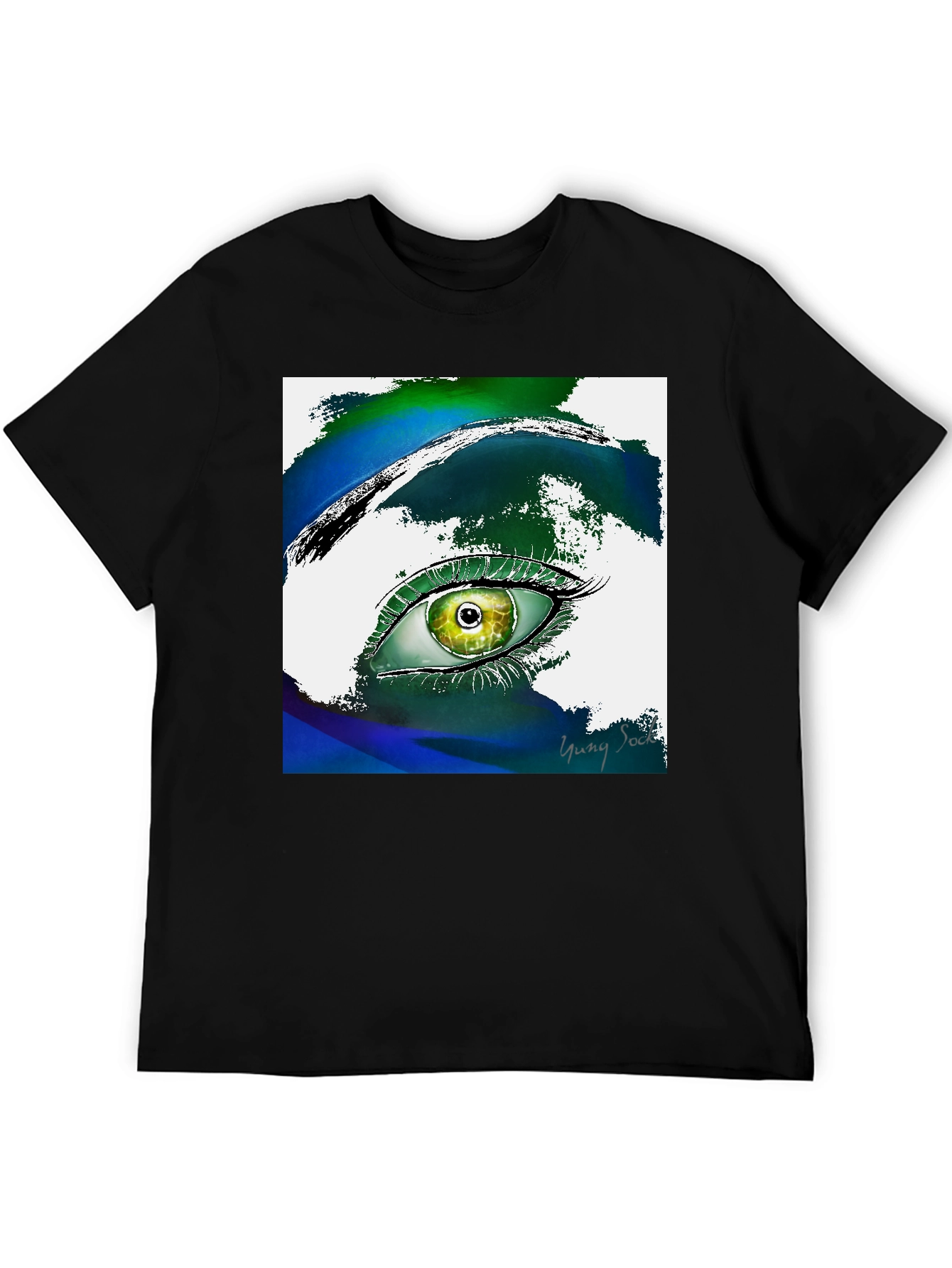 Black Eye Art T-Shirt - Artistic Graphic Tee view 5
