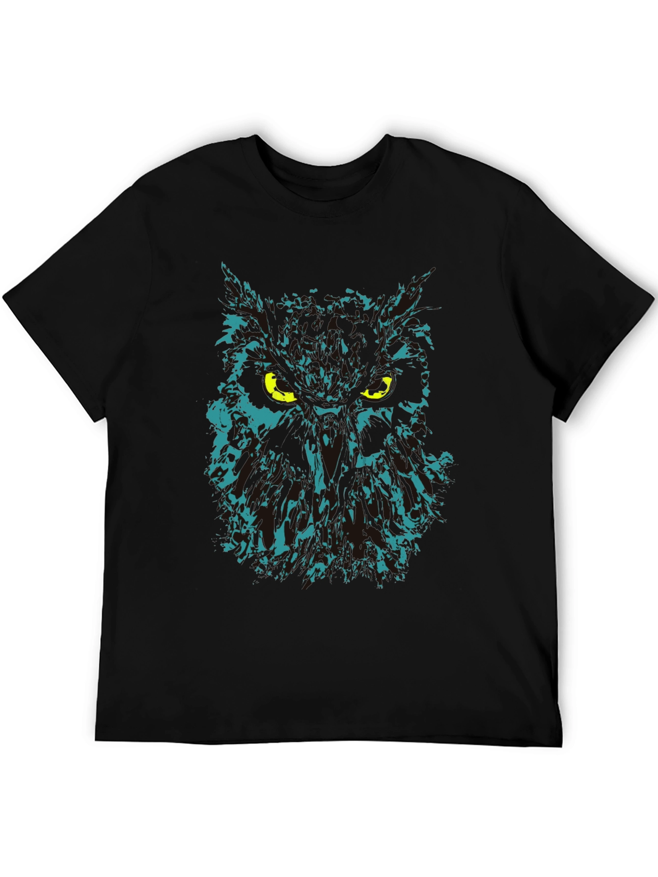 Black Owl Graphic Print Black T-Shirt view 5