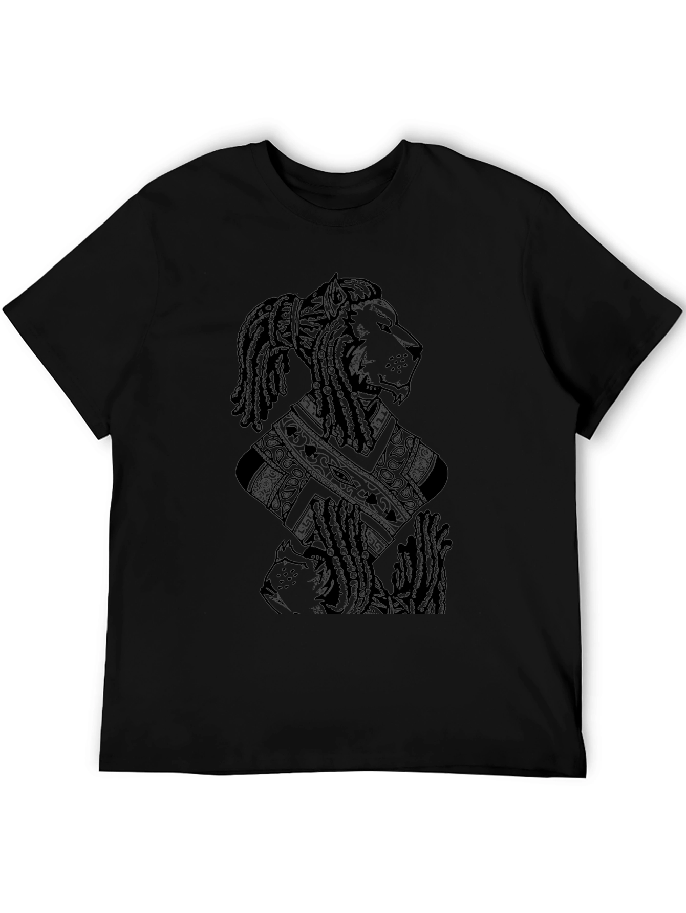 Black Lion King T-Shirt - Black Graphic Tee view 5
