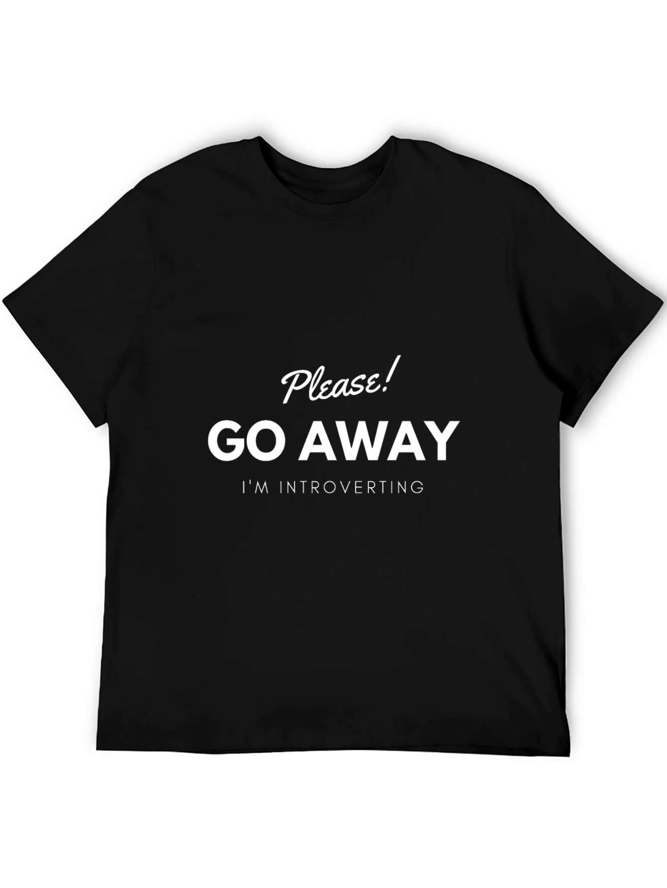 Black Introvert T-Shirt: Please Go Away! view 5