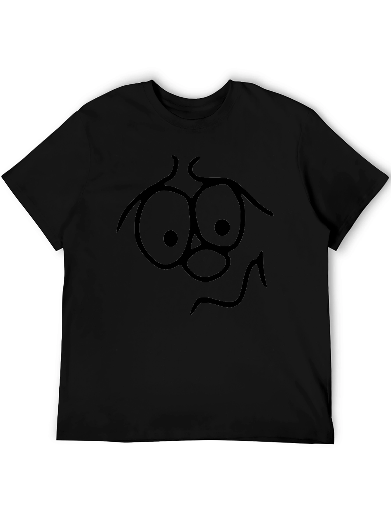 Black Funny Face Graphic Tee - Black Cotton T-Shirt view 5
