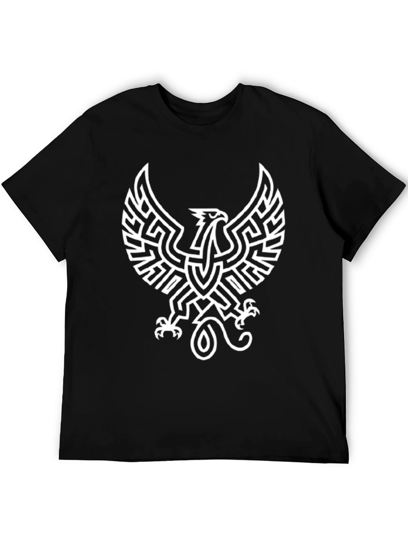 Black Black T-Shirt with Phoenix Graphic Design view 5