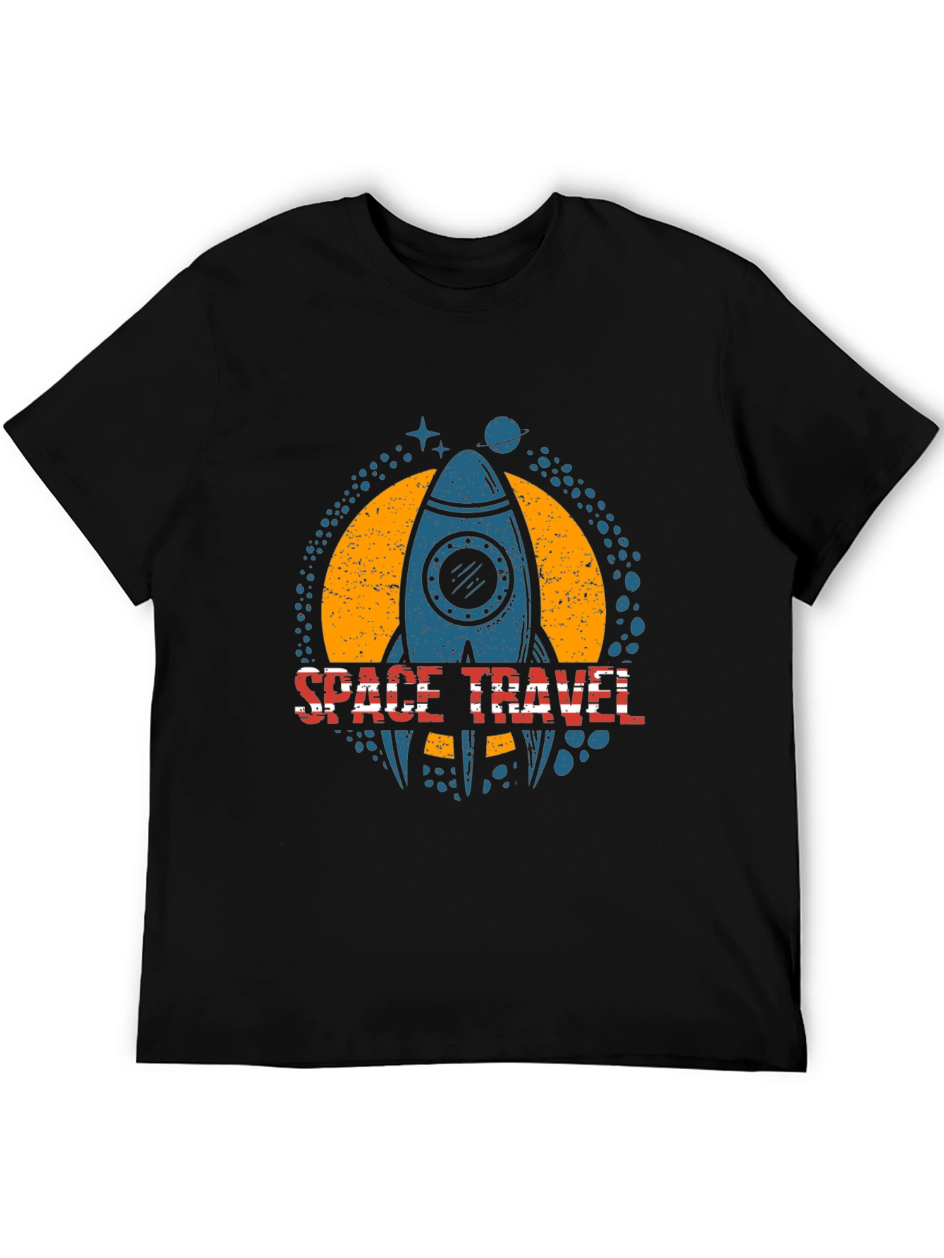 Black Space Travel Graphic T-Shirt view 5