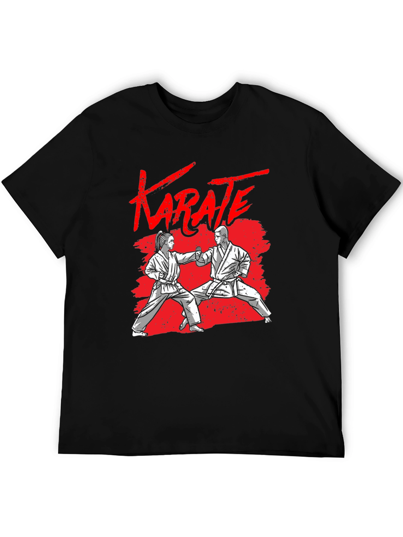 Black Karate Graphic Black T-Shirt view 5