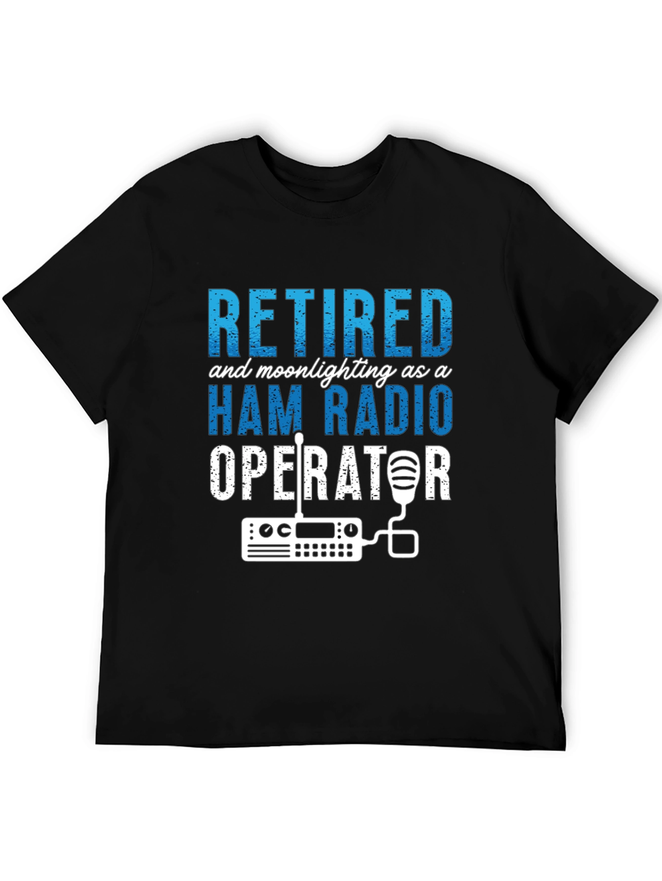 Black Retired Ham Radio Operator T-Shirt view 5