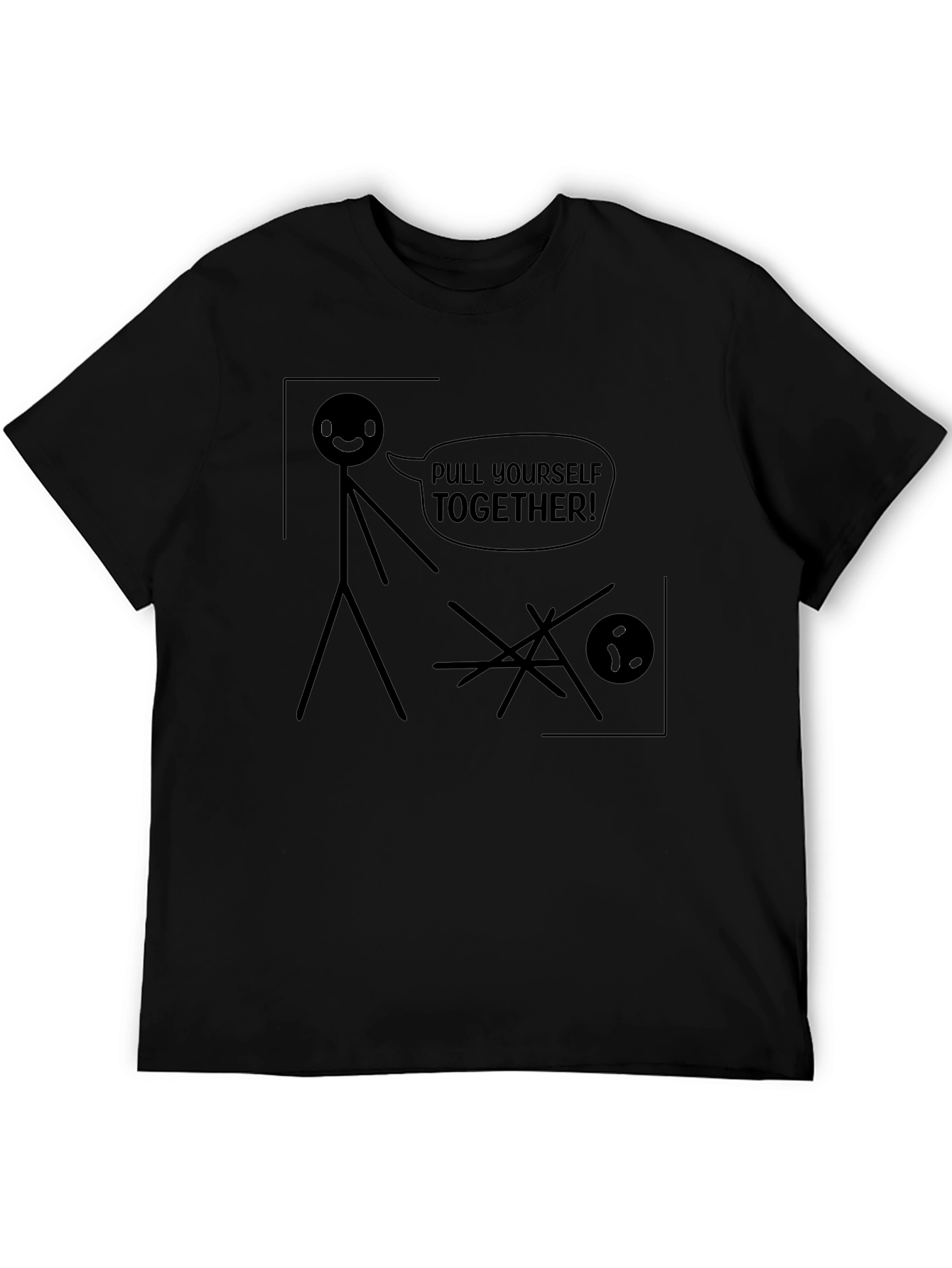 Black Pull Yourself Together Funny Graphic Tee view 5