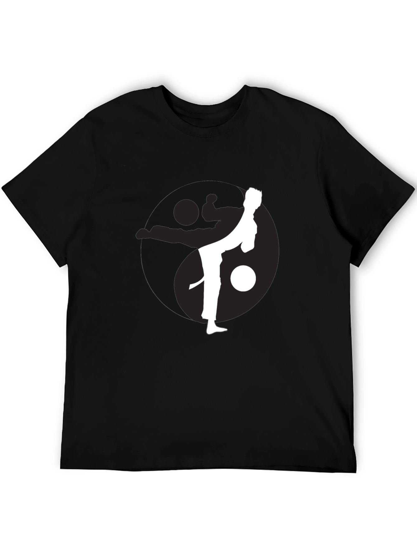 Black Martial Arts Yin Yang Graphic Tee view 5