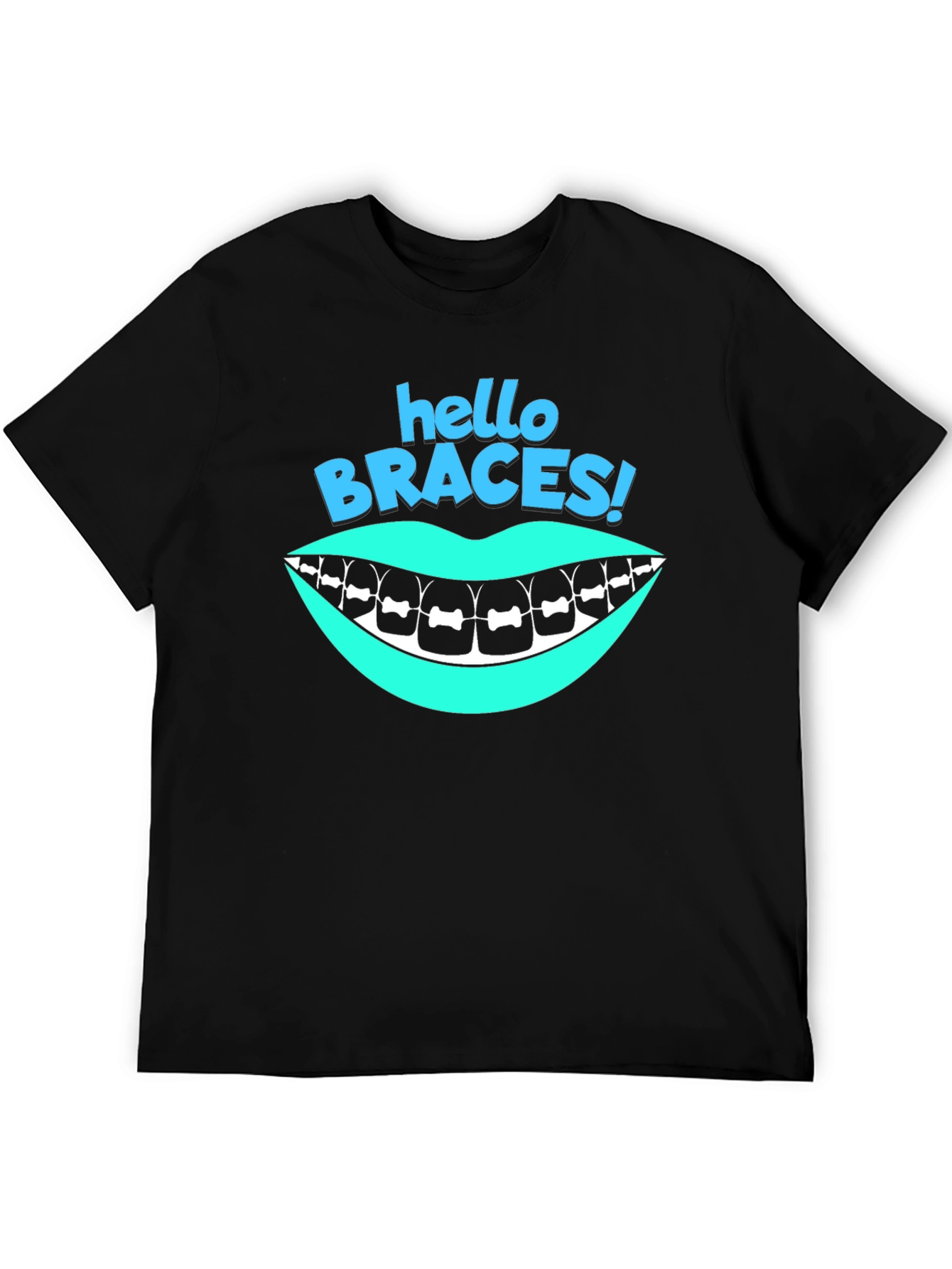 Black Hello Braces! Graphic T-Shirt - Black view 5