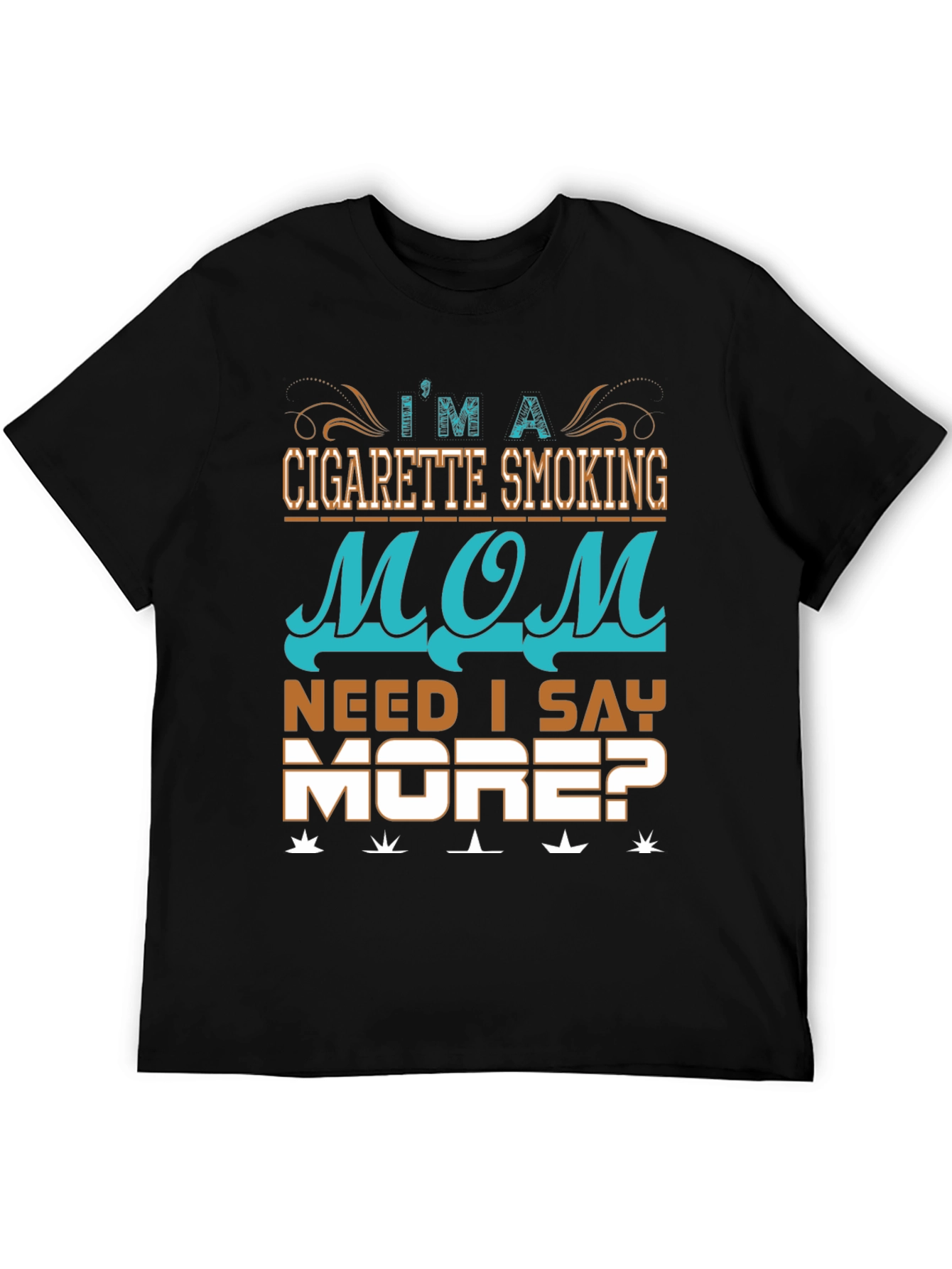 Black Cigarette Smoking Mom Graphic T-Shirt view 5