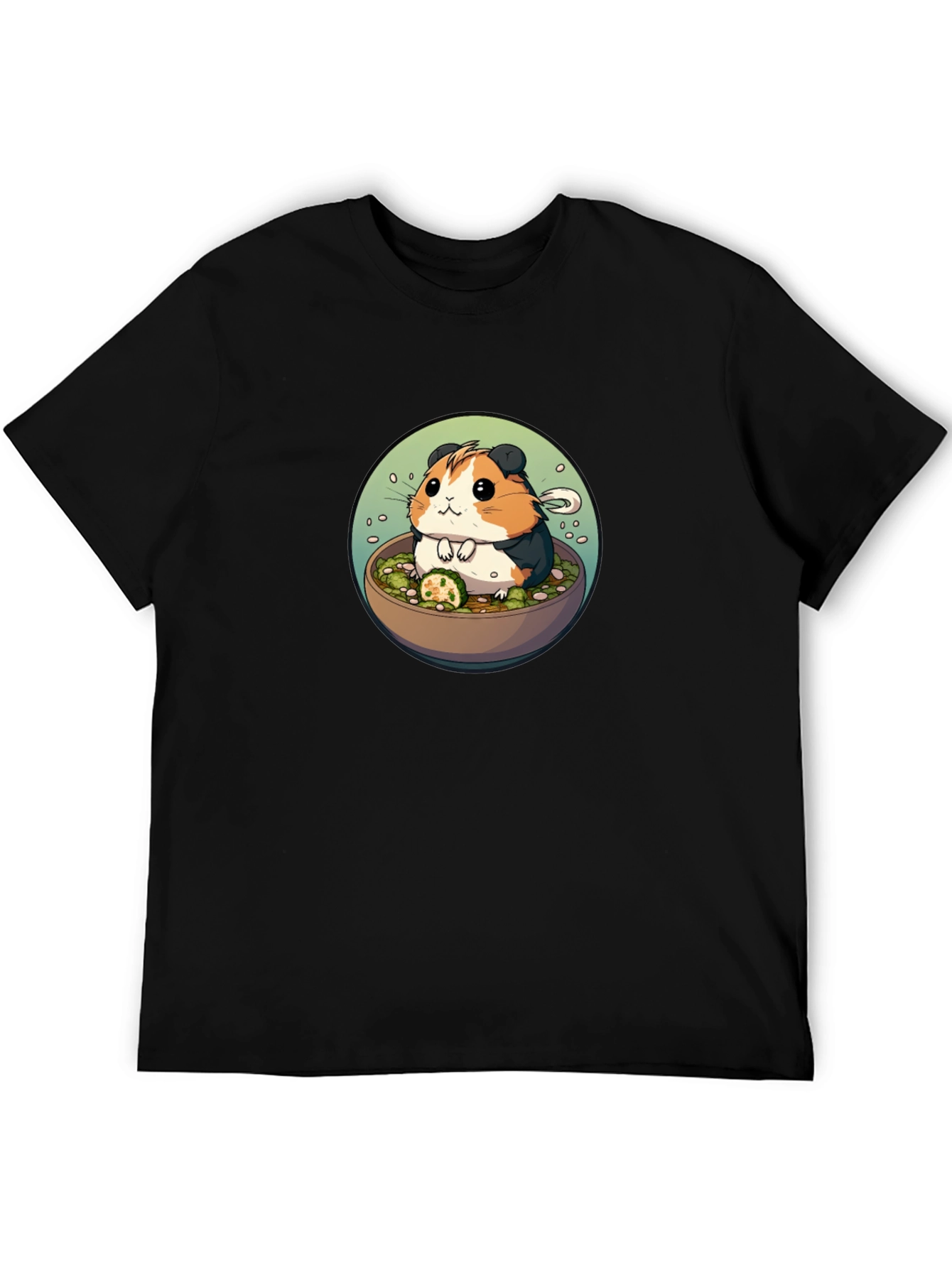Black Guinea Pig Ramen Bowl T-Shirt view 5