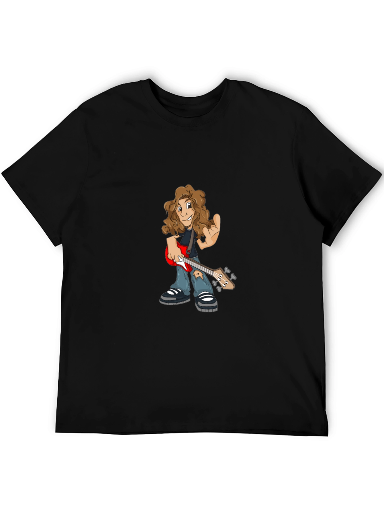 Cartoon Guitarist Graphic Tee - 5