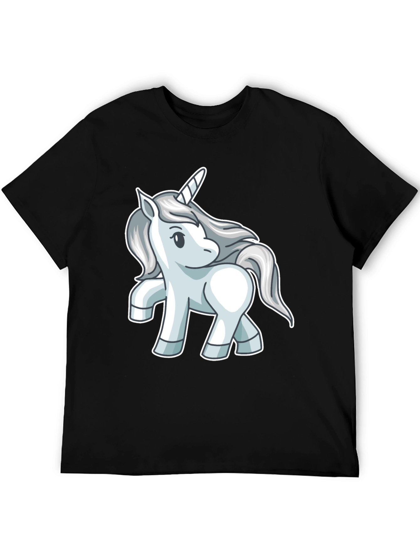 Black Unicorn Graphic T-Shirt - Black Cotton Tee view 5