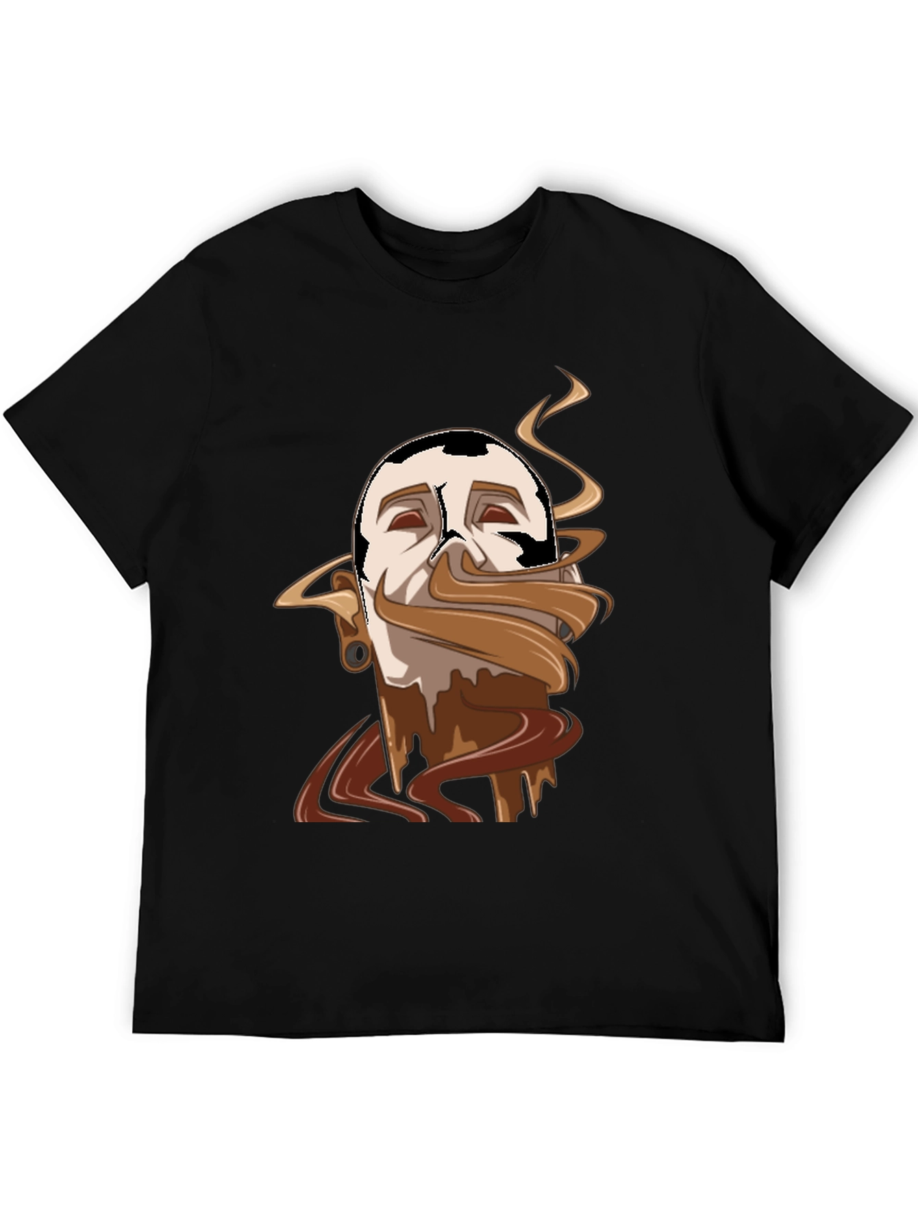 Black Chocolate Lover Tee - Melted Mustache Design view 5