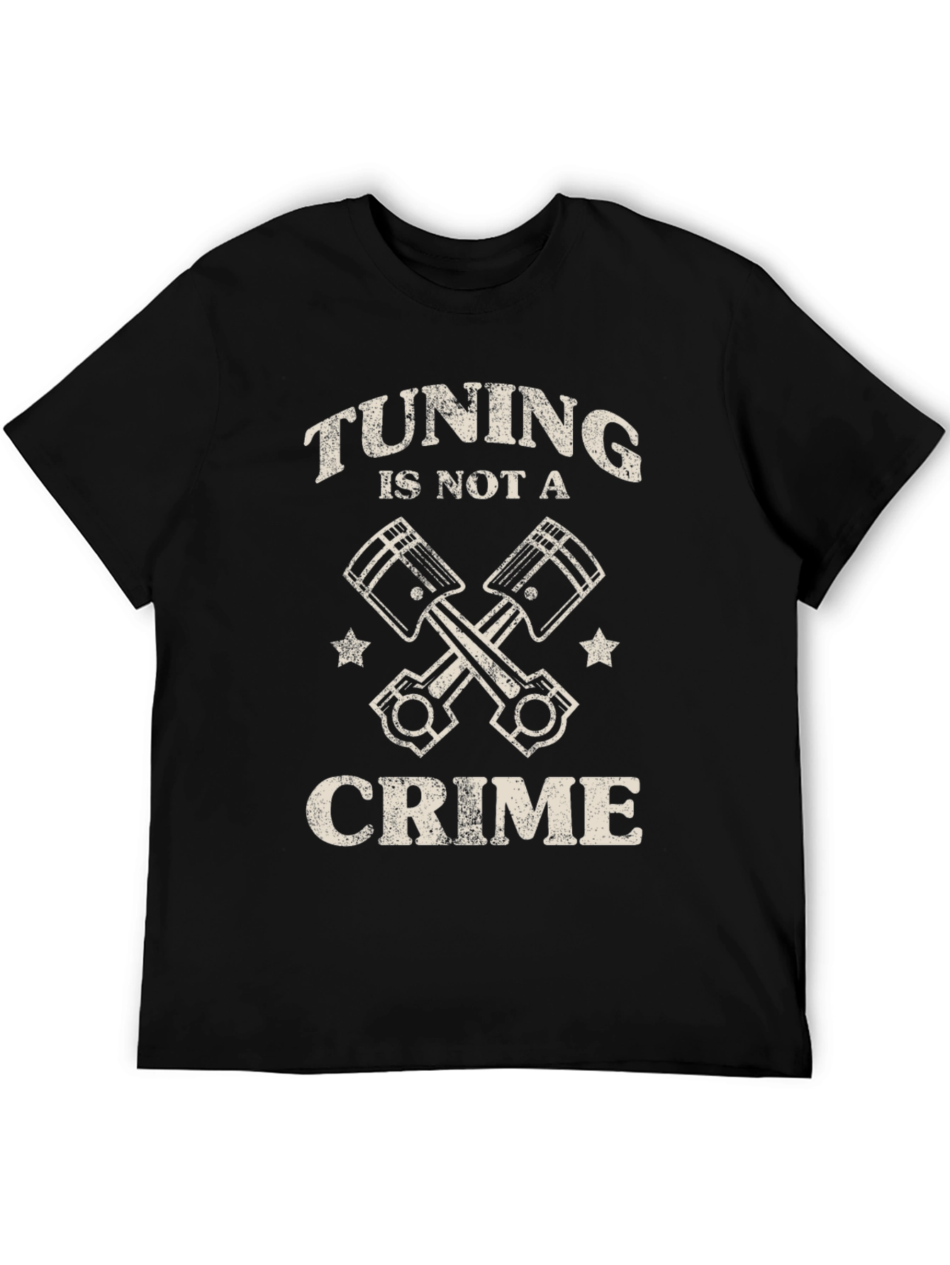 Black Tuning Is Not A Crime Graphic Tee - Car Enthusiast view 5