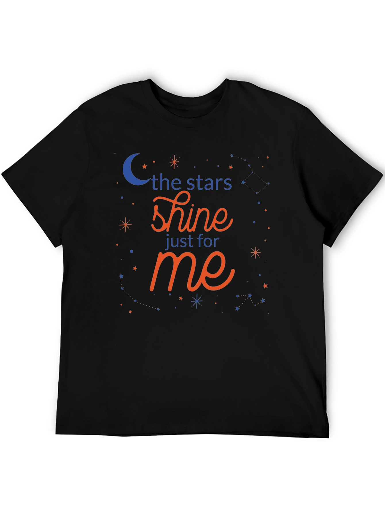 Black Stars Shine for Me Black T-Shirt view 5