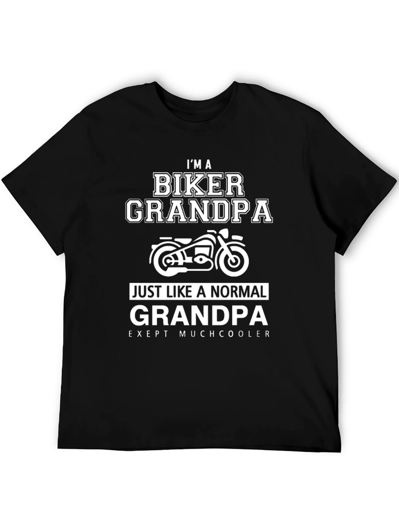 Black Biker Grandpa T-Shirt - Motorcycle Graphic Tee view 5