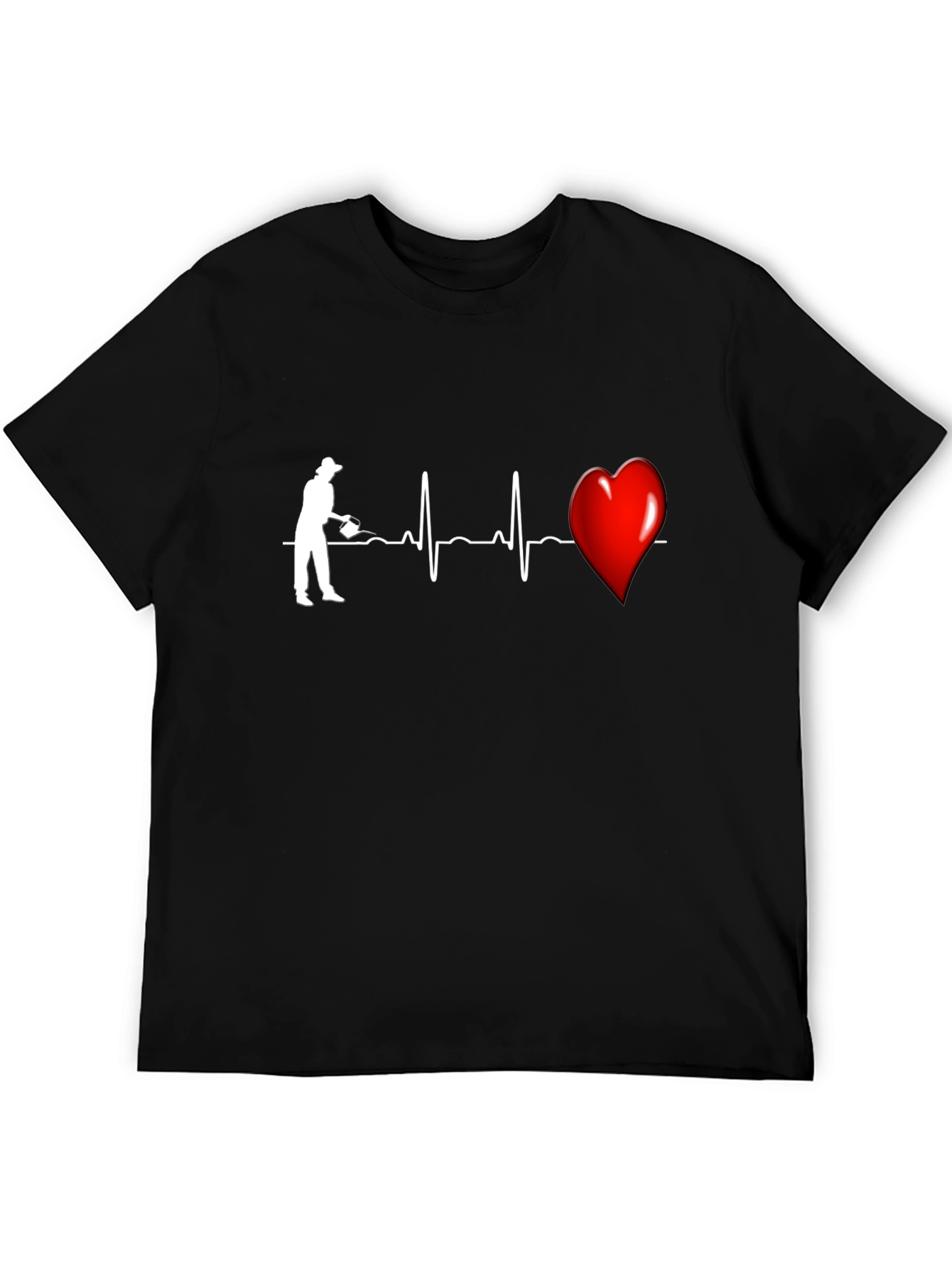 Black Gardener's Heartbeat Graphic Tee - Black view 5