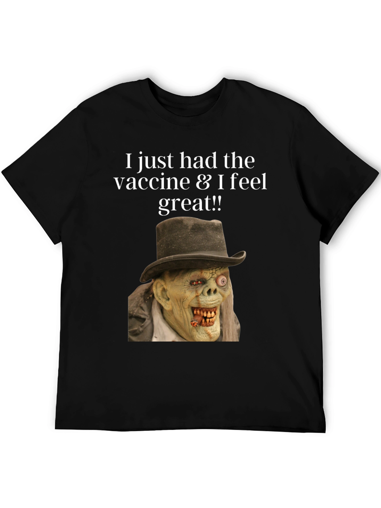 Black Vaccine Zombie Humor Graphic Tee view 5