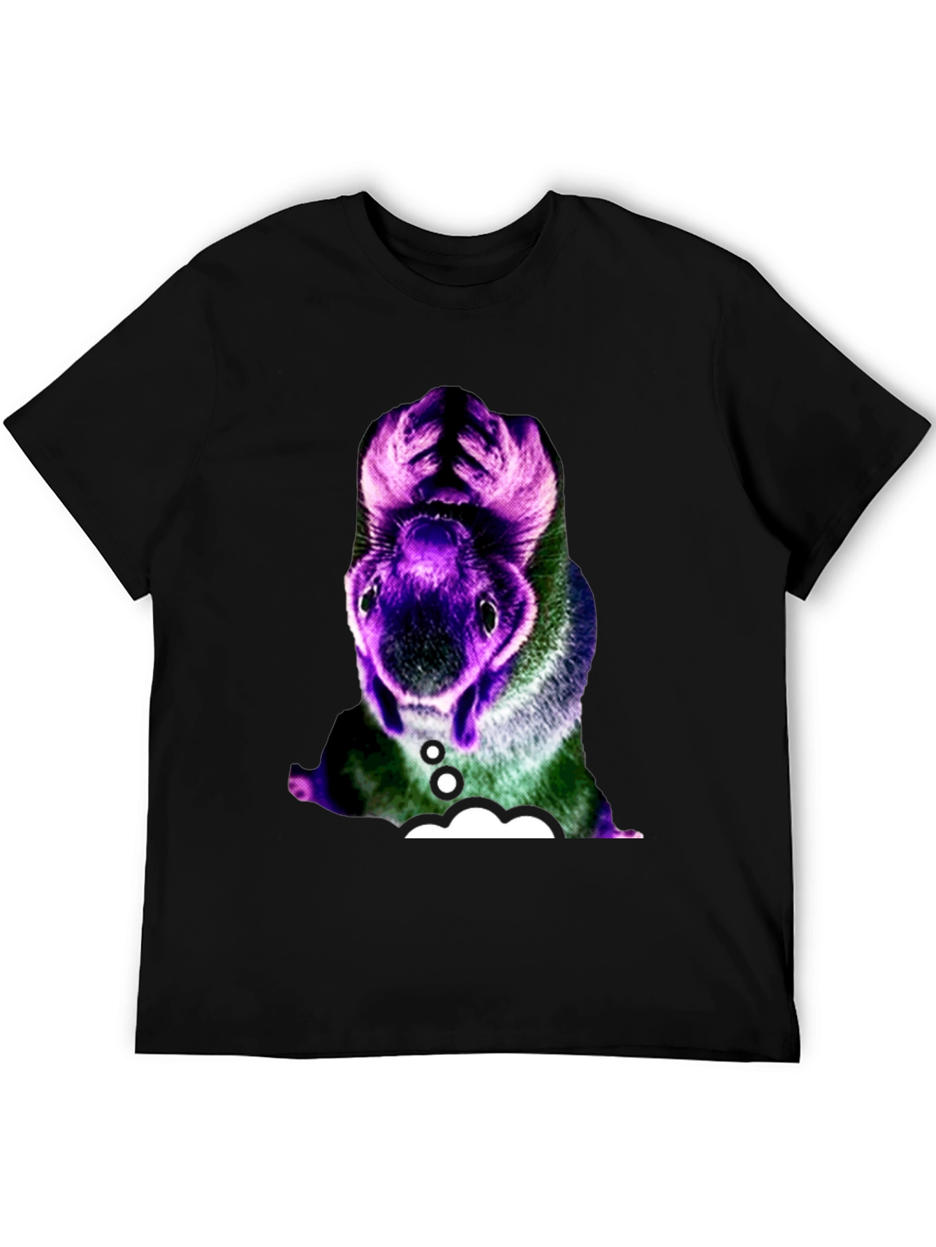 Black Surreal Squirrel Graphic Tee - Black Cotton T-Shirt view 5