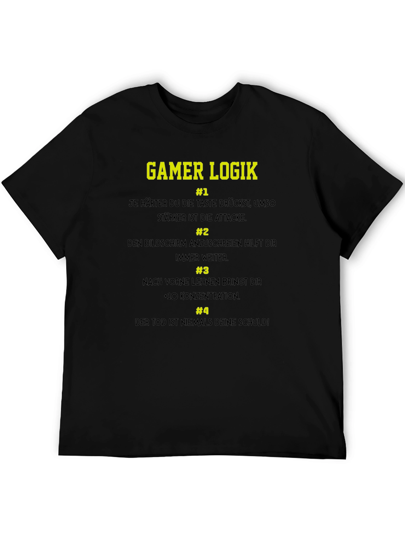 Black Gamer Logik T-Shirt - Funny Gaming Tee view 5