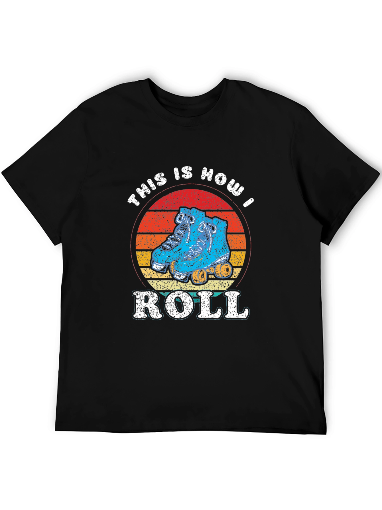 Black This Is How I Roll Roller Skate T-Shirt Retro Style view 5