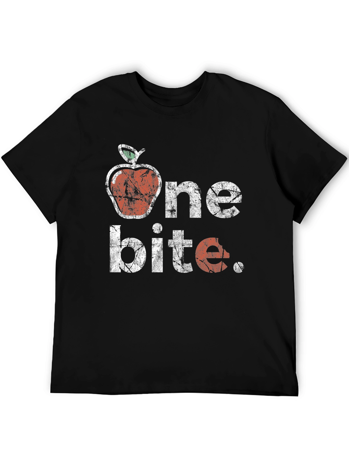 Black One Bite Apple Graphic T-Shirt - Unisex view 5