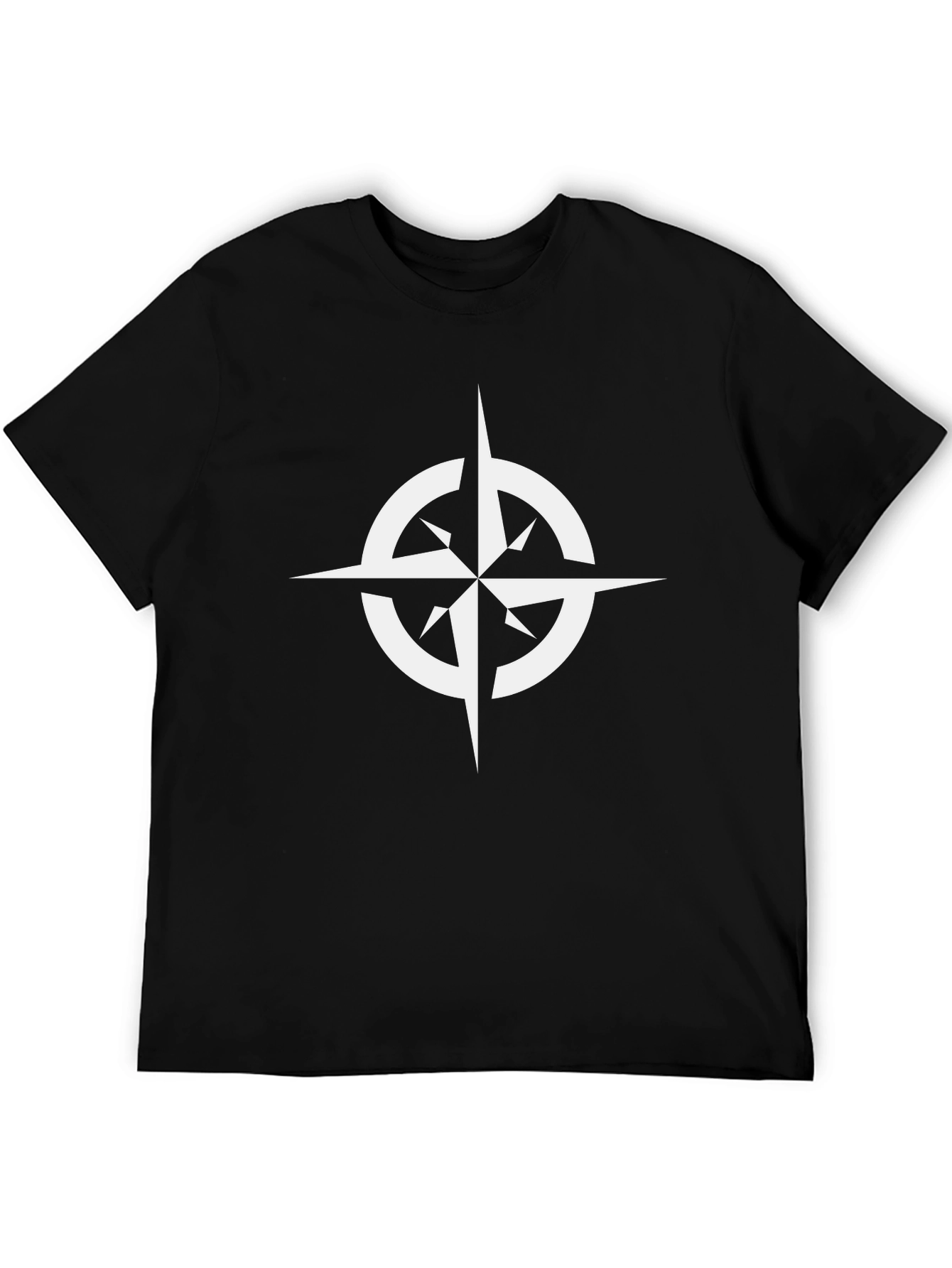 Black Compass Rose Graphic Tee - Stylish Black T-Shirt view 5