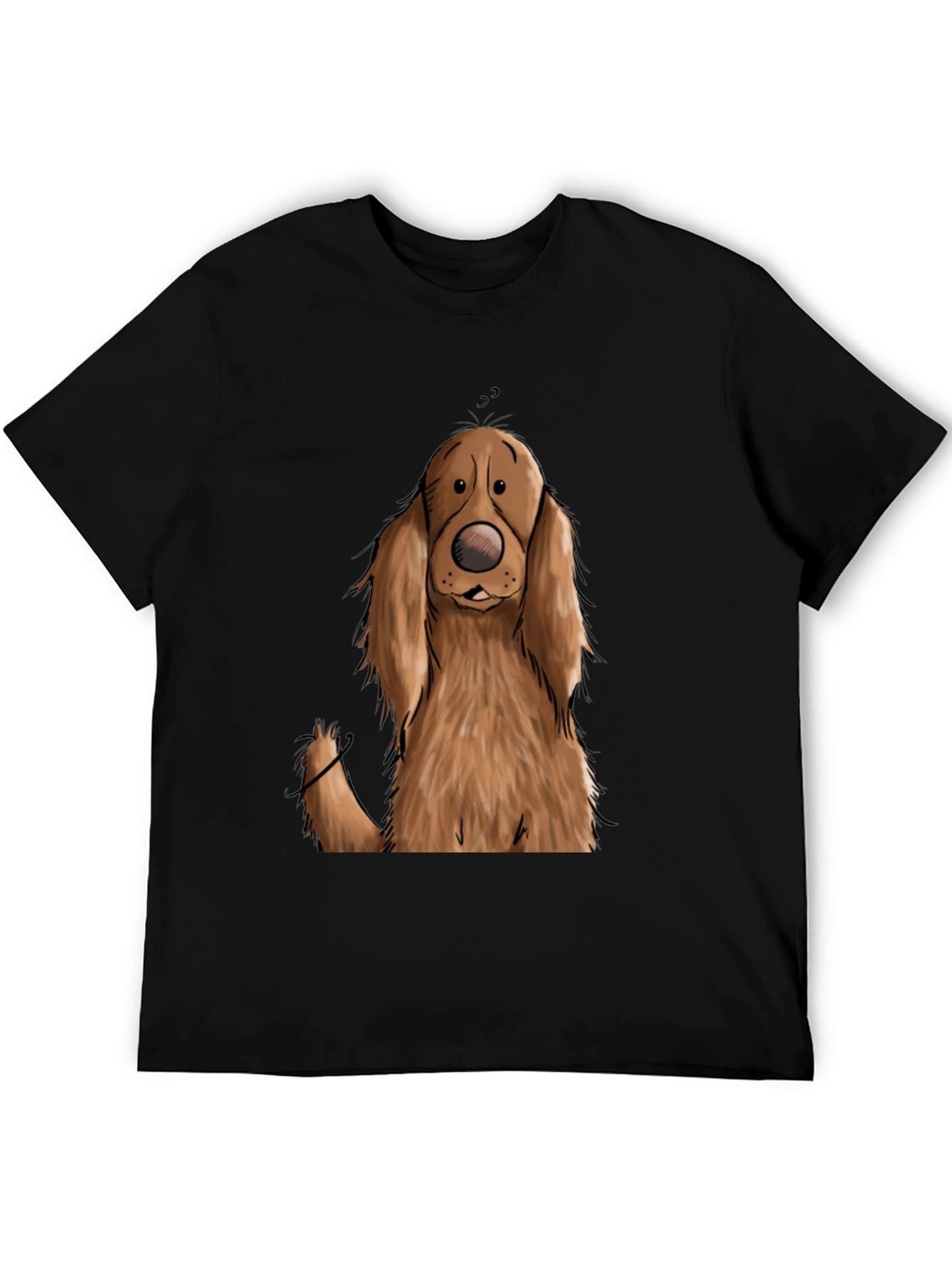 Black Dog Cartoon Graphic Black T-Shirt view 5