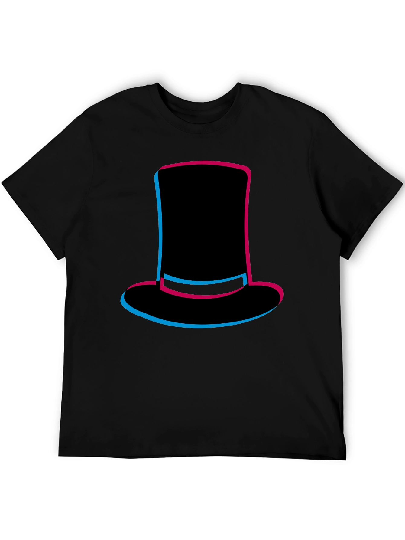 Black Top Hat Graphic Tee - Stylish Men's Black T-Shirt view 5