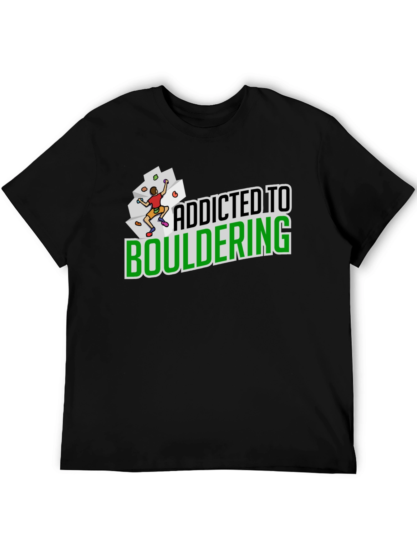 Black Addicted to Bouldering Black Graphic Tee view 5