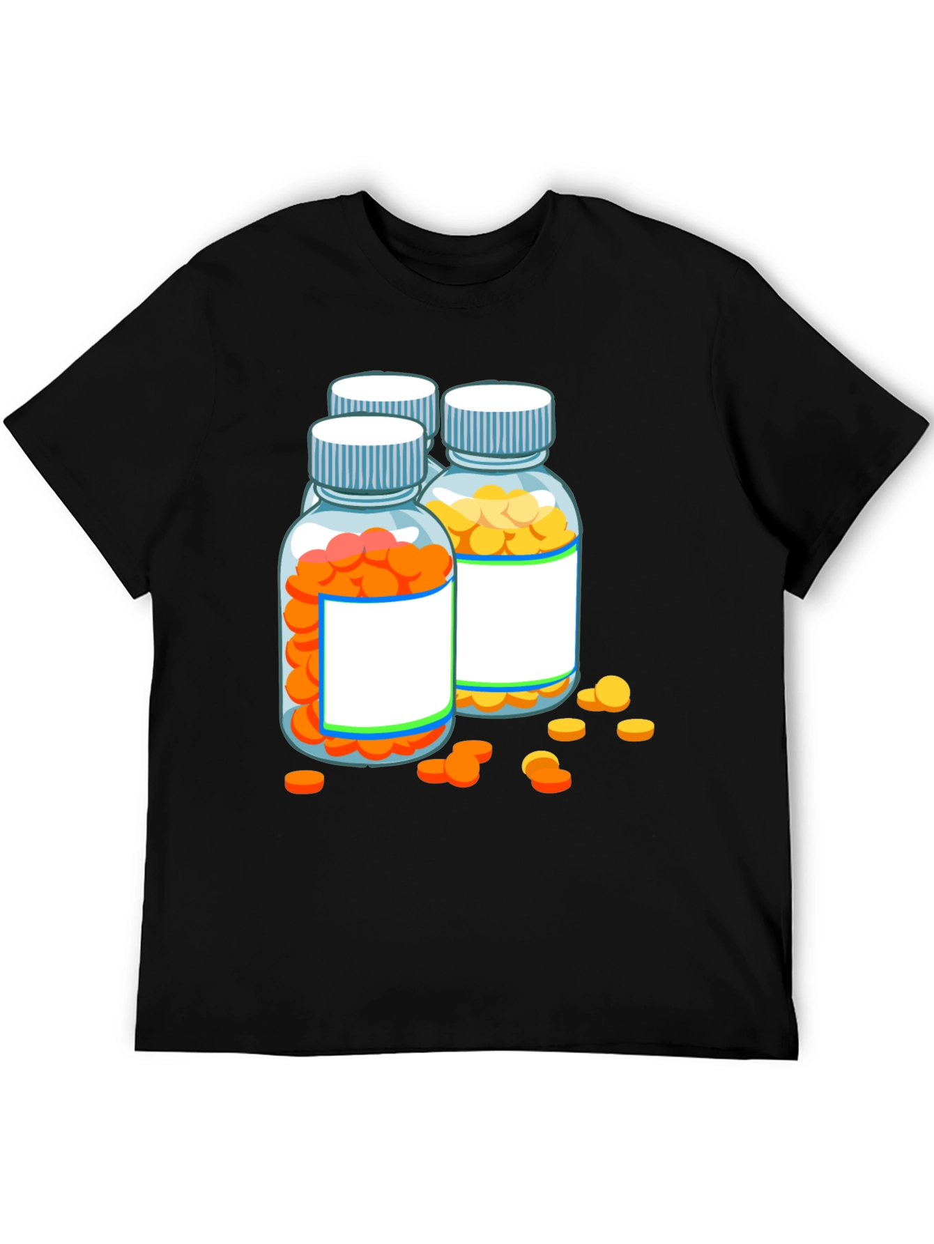 Black Pill Bottle Graphic Tee - Novelty T-Shirt view 5
