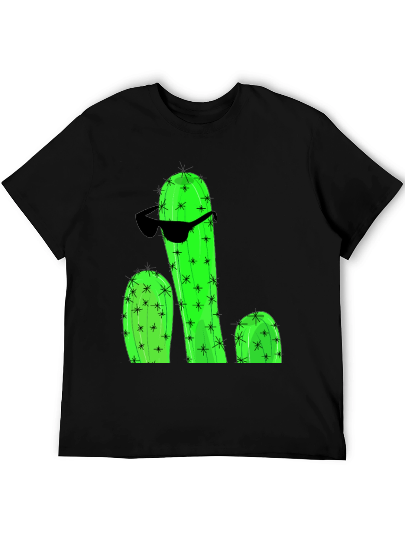 Black Cool Cactus Graphic T-Shirt view 5