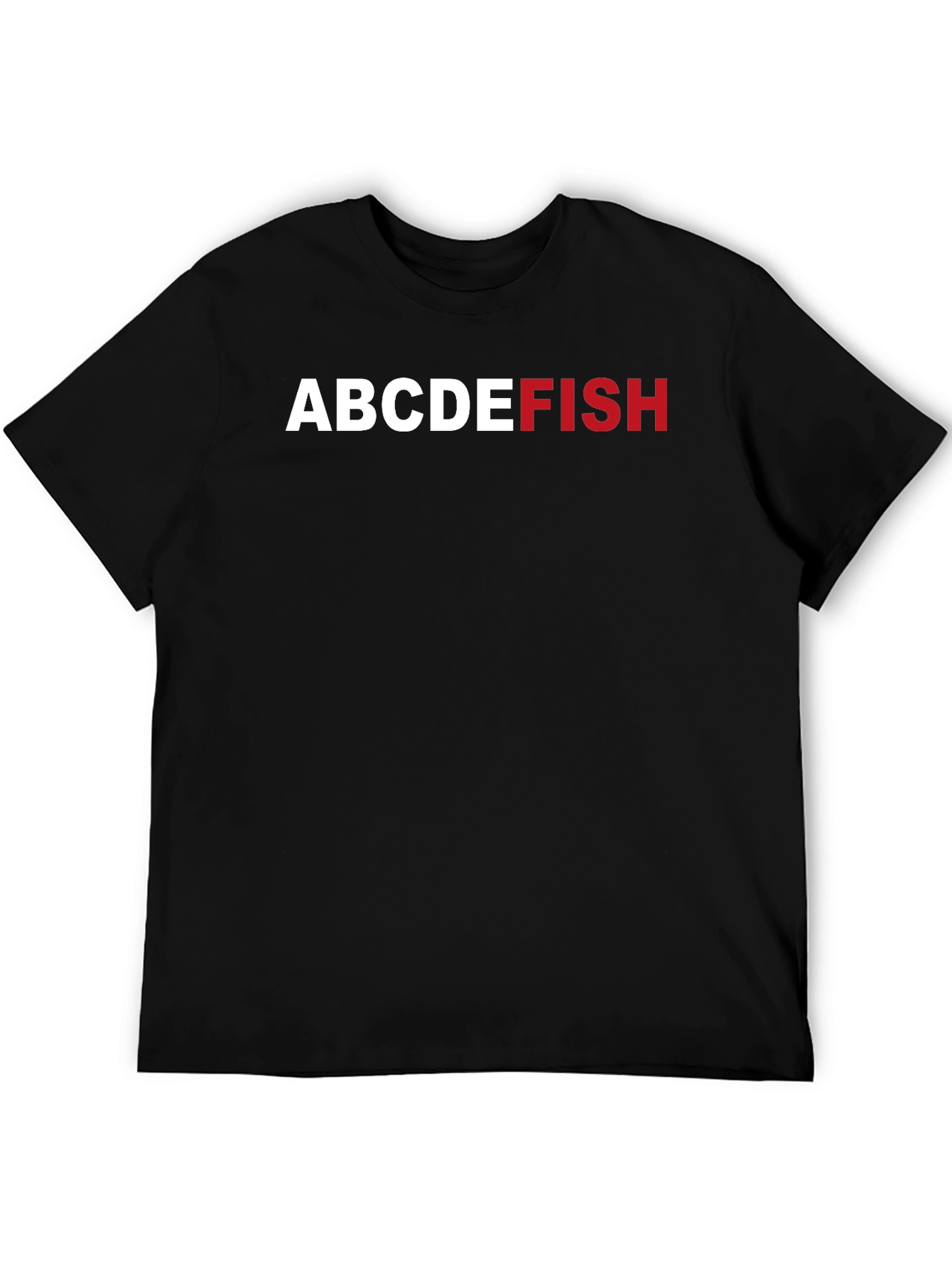 Black ABCDEFISH Graphic Tee - Funny Alphabet Pun Shirt view 5
