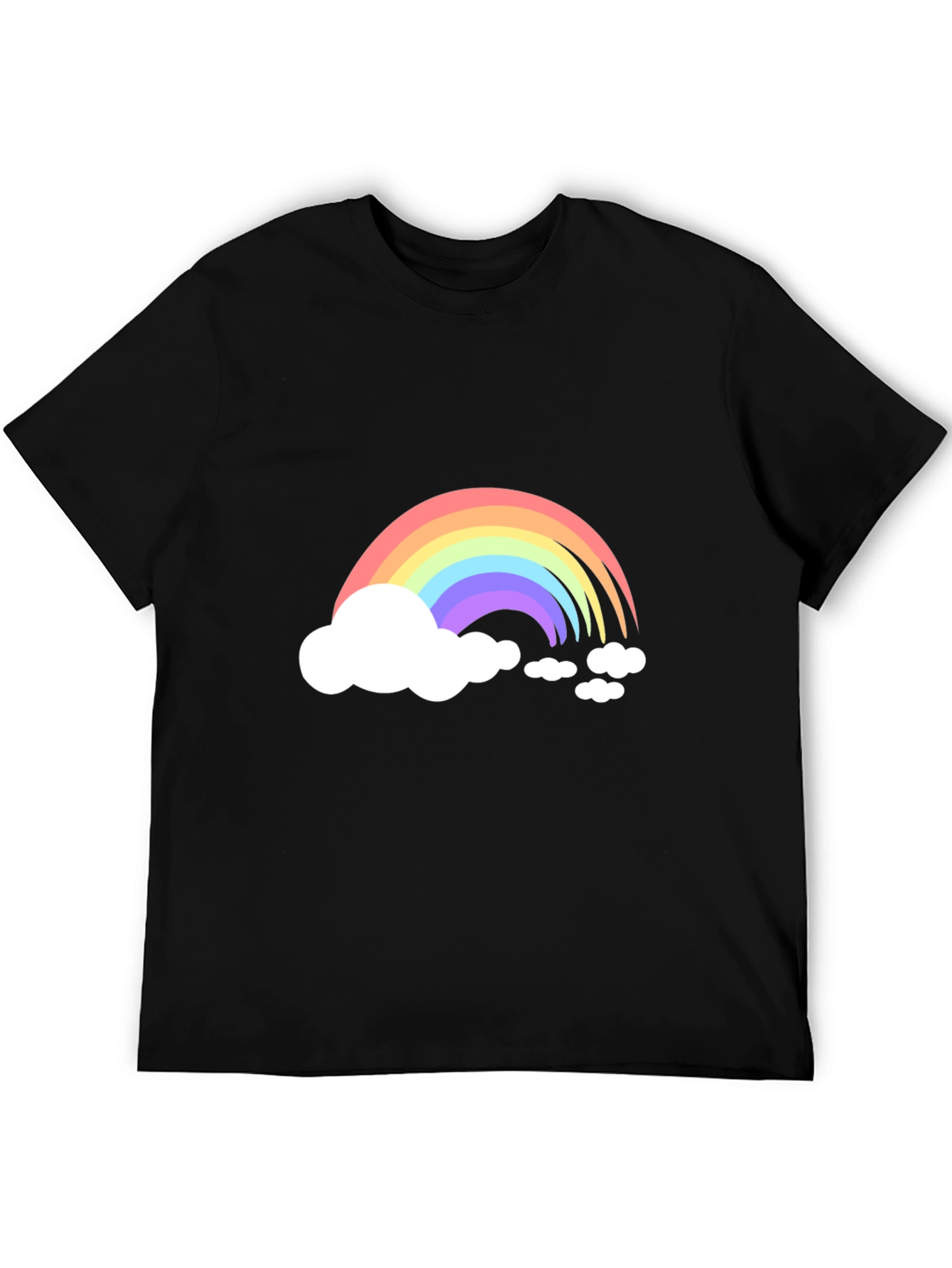 Black Rainbow Cloud Graphic Tee - Black Cotton Blend view 5