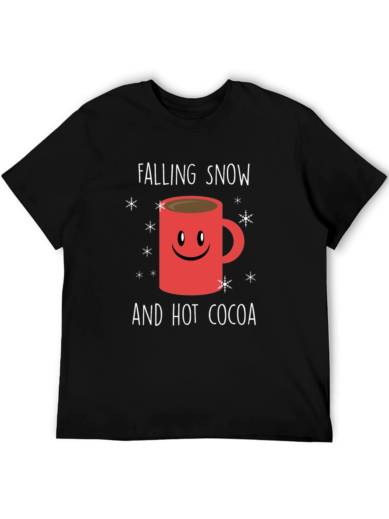 Black Falling Snow and Hot Cocoa Graphic Tee view 5