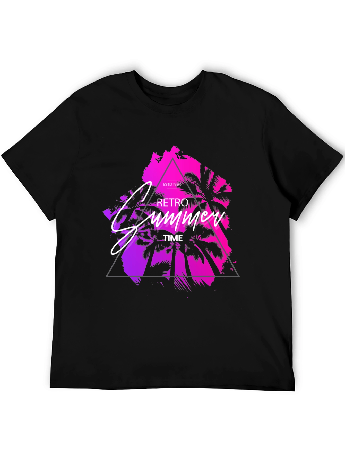 Black Retro Summer Time Graphic Tee view 5