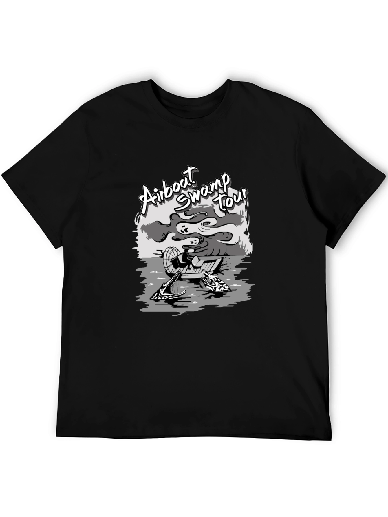 Black Airboat Swamp Tour Graphic Tee - Black view 5